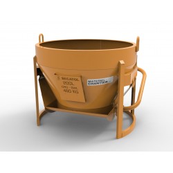 Benne droite à ouverture centrale large par levier 200L - SECATOL