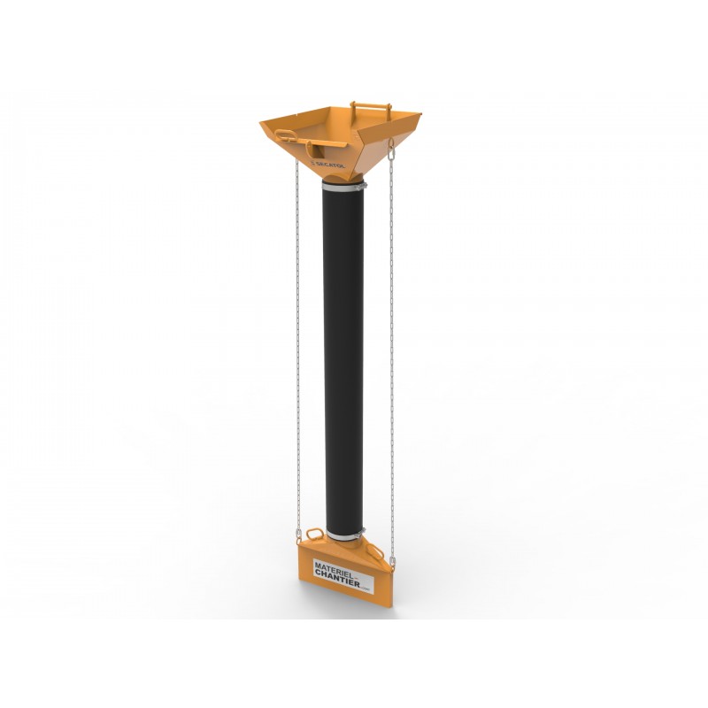 Ensemble cône + goulotte pour prémurs pour benne à béton