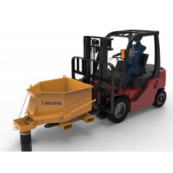 Benne à béton d'une capacité de 500L spécialement étudiée pour un chargement sous une bétonnière. BSB 500 L - SECATOL
