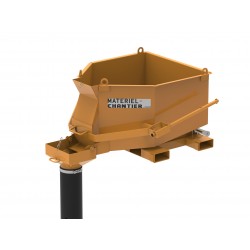 Benne à béton d'une capacité de 500L spécialement étudiée pour un chargement sous une bétonnière. BSB 500 L - SECATOL