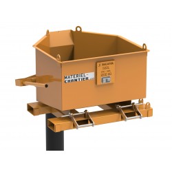 Benne à béton d'une capacité de 500L spécialement étudiée pour un chargement sous une bétonnière. BSB 500 L - SECATOL