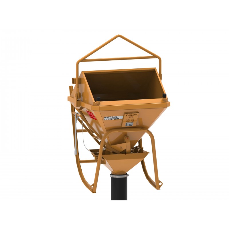 Benne à tuyau couchée avec anse 350L