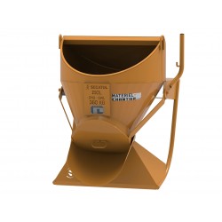 Benne à béton distributrice couchée à déversement latéral 150L à levier. 142C B