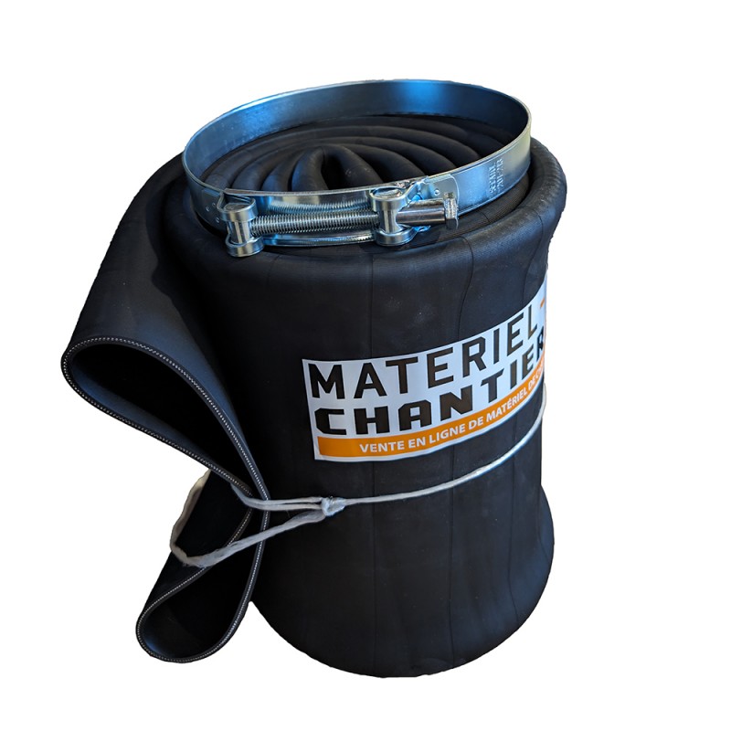 Pack de 3M de tuyau pour bennes à béton ainsi qu'un collier de serrage de la marque SECATOL